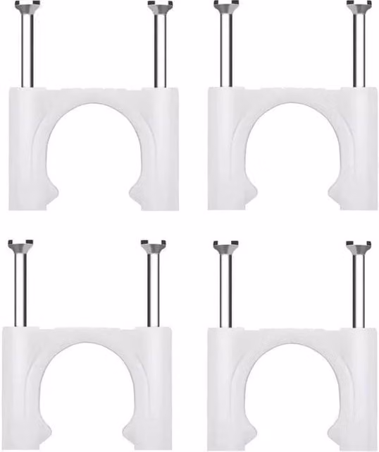 Set di 25 cavi a terra Nageli bianchi con fissaggio in plastica e acciaio da 30 mm per uso domestico