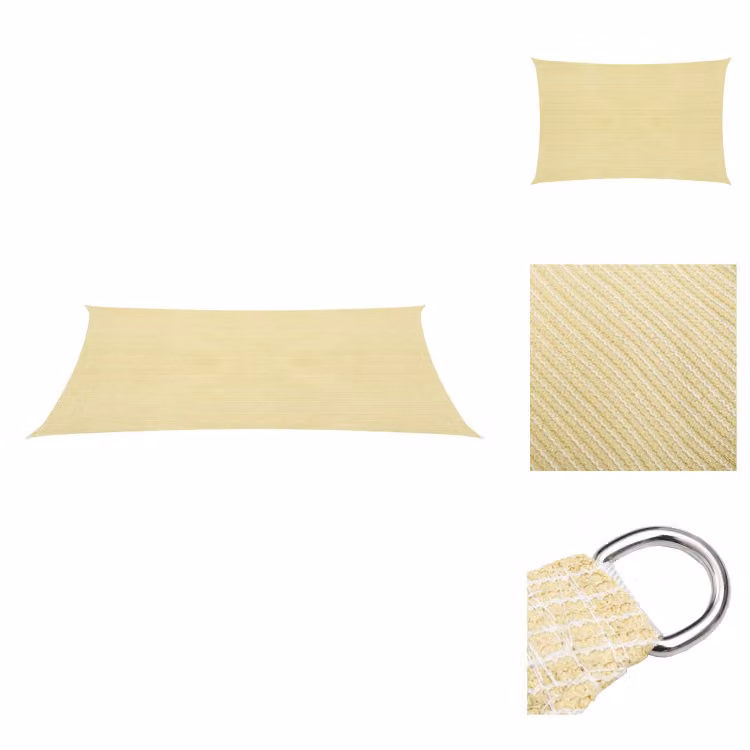 vidaXL Tenda da sole in HDPE rettangolare 2x4 m beige -  Ombrelloni e protezioni solari