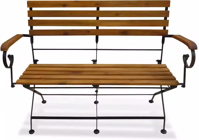 Panchina da Giardino | Panca da Giardino Pieghevole 112 cm Legno Massello di Acacia