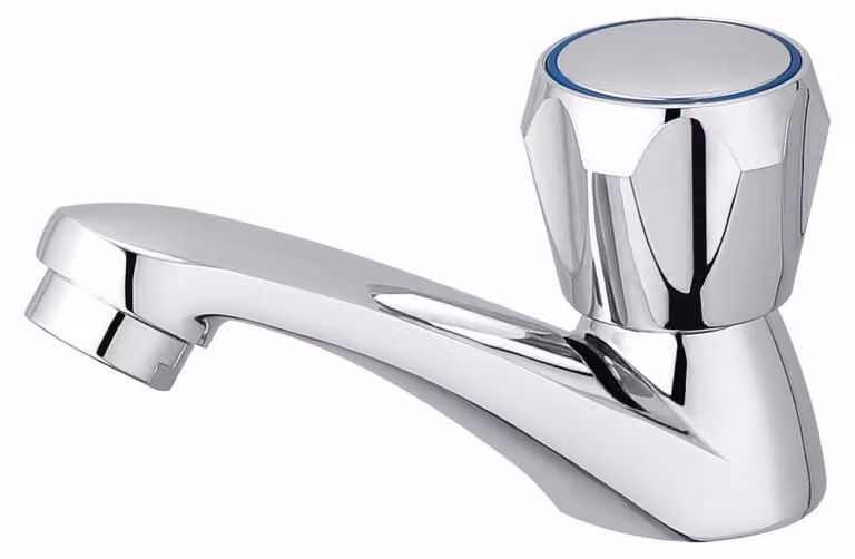 Miscelatore per lavabo, acciaio inossidabile, solo acqua fredda, design "Club", finitura cromata
