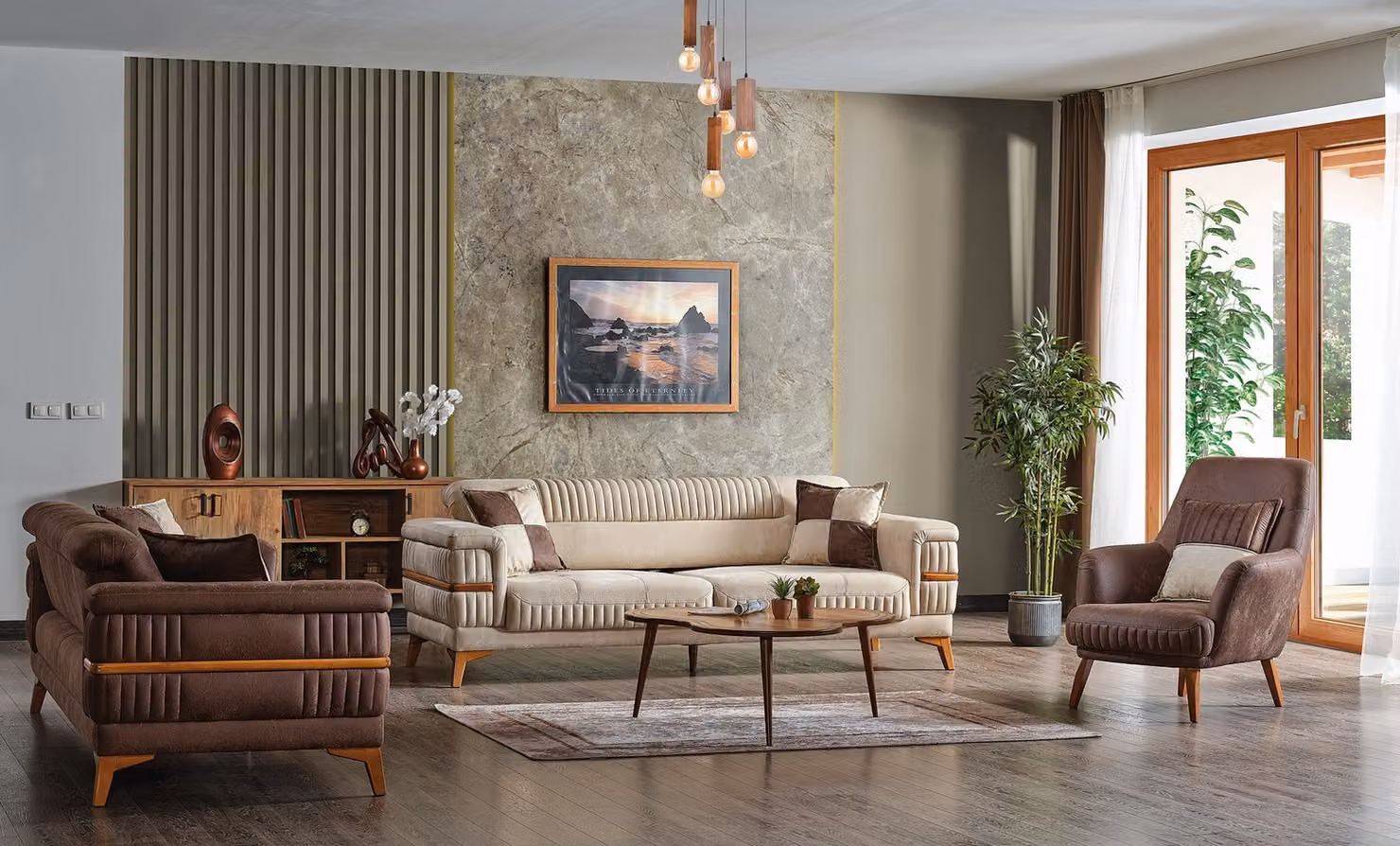 Designer Sofagarnitur 3+3+1 Sitzer Couch Polster Sitzgarnitur Set Luxus
