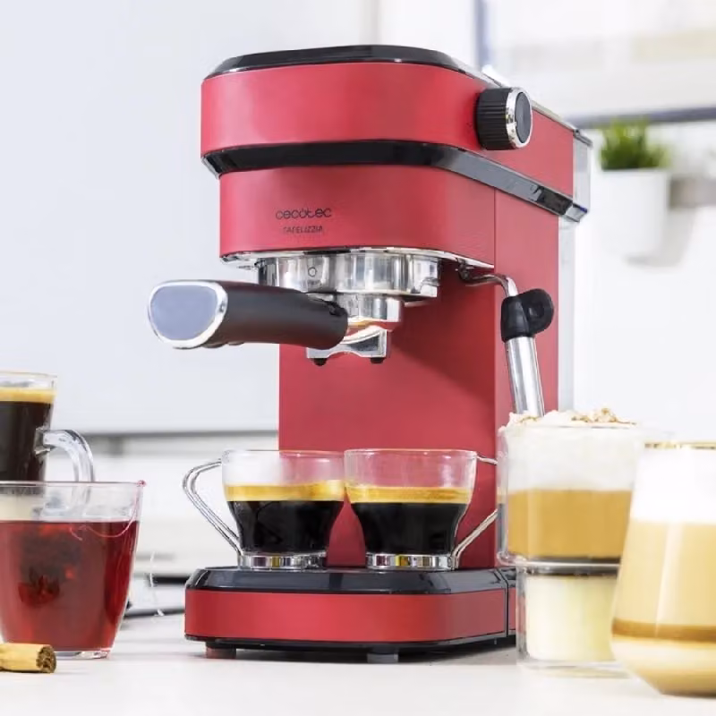 Macchina da caffè espresso Cecotec Cafelizzia 790 Shiny silver e red con sistema Thermoblock e lancia vapore per caffè macinato – 2