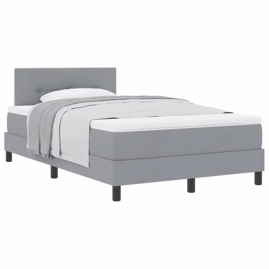 Letto ibrido con testiera in tessuto grigio vidaXL L/P: 120 x 200 cm – 2
