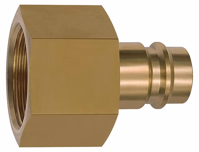 Nipplo Riegler per raccordi NW 19, ottone grezzo, G 1 IG