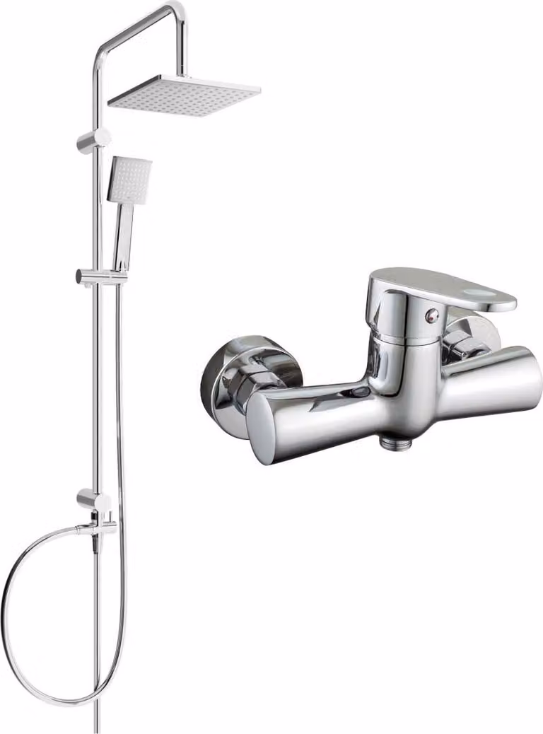 Mexen Tord set doccia esterno con soffione e miscelatore doccia Kama, cromo - 72540200-00