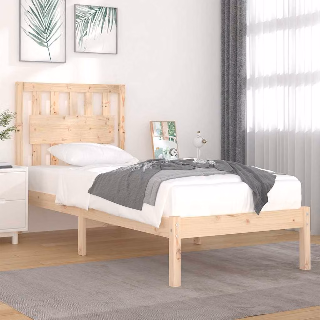 vidaXL Giroletto in Legno Massello di Pino, Stile Rustico, Marrone, L/P: 200 x 90 cm