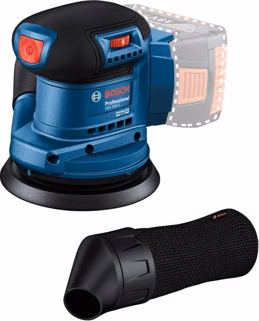 Levigatrice multifunzionale a batteria Bosch Professional GEX 185-LI 18 V blu 10000 giri/min batteria non inclusa
