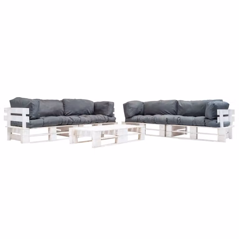 Maison Exclusive - Set da salotto da 6 pezzi con cuscini in grigio legno