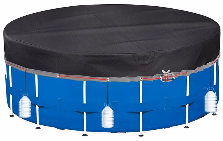 Copertura per piscina rotonda, diametro 610 cm, in tessuto Oxford 420D, adatta per piscine con diametro da 550 a 610 cm