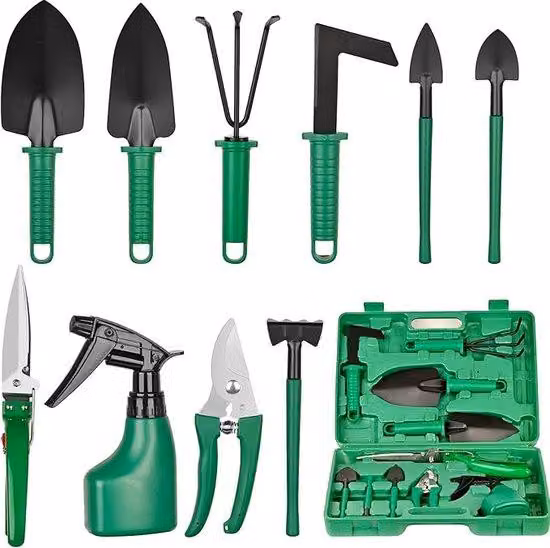 Set da giardinaggio per donne e uomini - 10 pezzi - con sega e coltello da potatura - confezione regalo