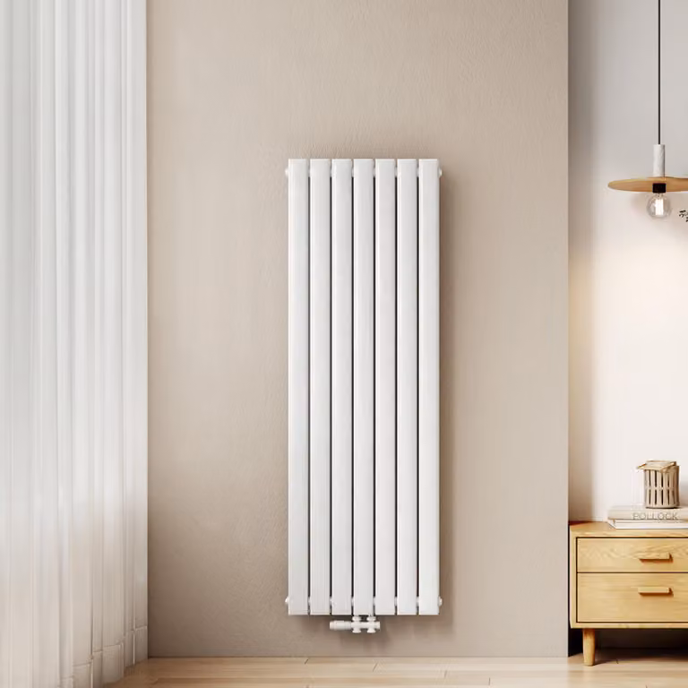Radiatore a pannello design, a due strati, modello EMKE, piatto, dimensioni 160 x 53,8 cm, potenza 1691 W, colore bianco