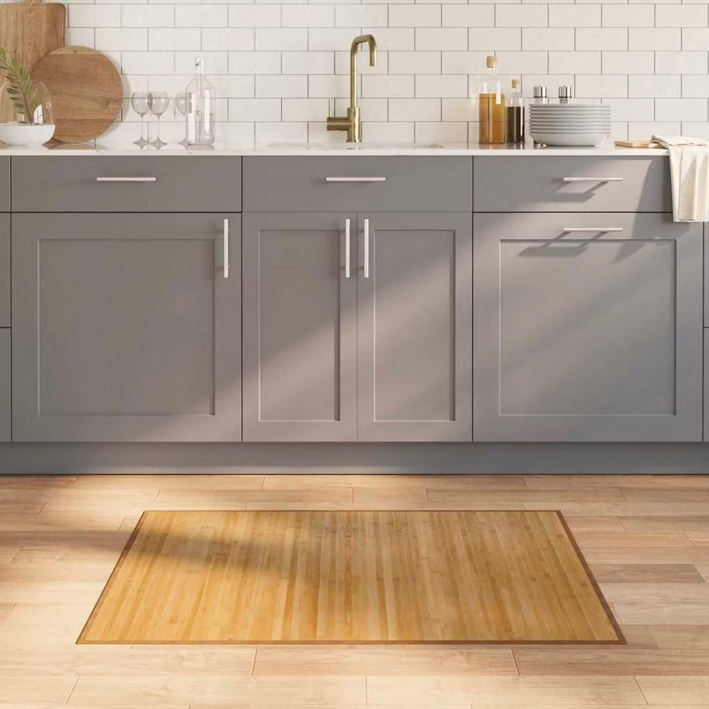 Tappeto rettangolare moderno vidaXL in bambù e polipropilene, beige e marrone, L 100 cm x P 70 cm