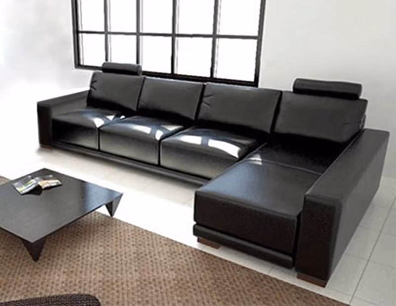 Ledersofa mit USB Wohnlandschaft Ecksofa Eck Garnitur Design Modern Sofa A1121C