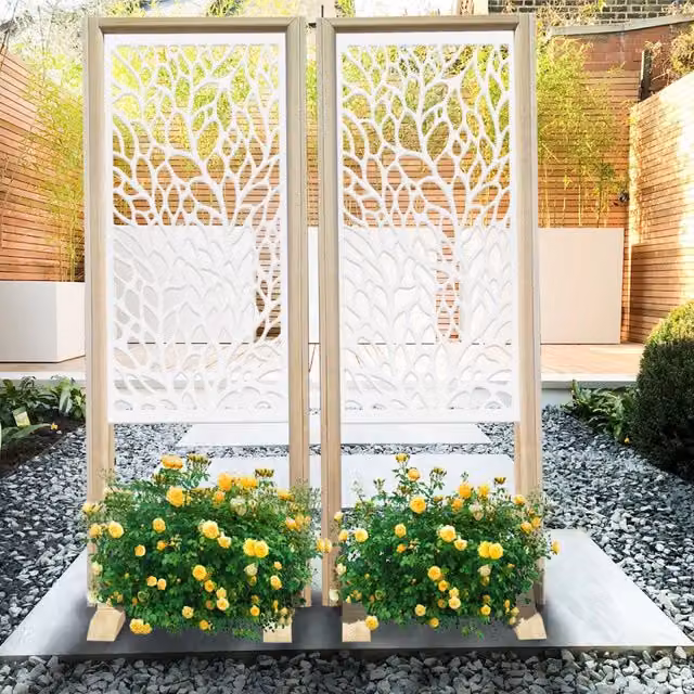 CODIUM Separè Paravento Modulabile in Legno e PVC Bianco L: 70 cm, H: 190 cm