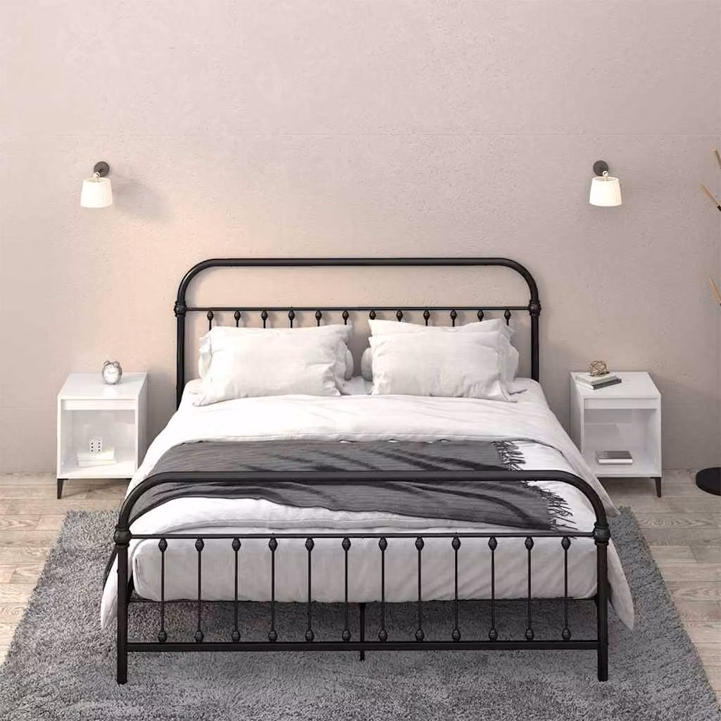 Set di 2 comodini vidaXL in bianco lucido L/P/H: 40 x 35 x 50 cm