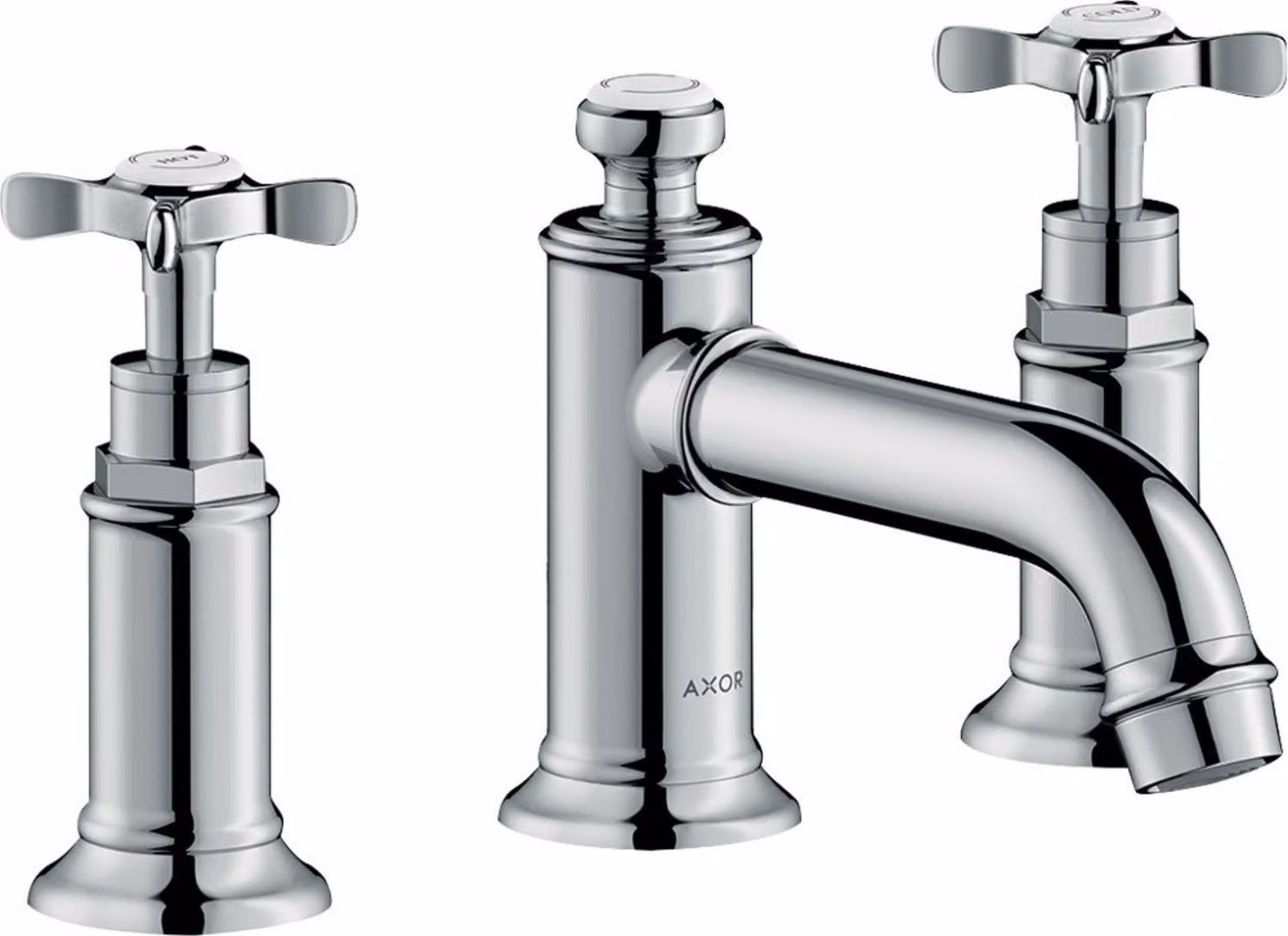 hansgrohe AXOR MONTREUX Mélangeur lavabo 3 trous 30, vidage par pop-up, porte-à-faux 142mm, 16536000, 16536000
