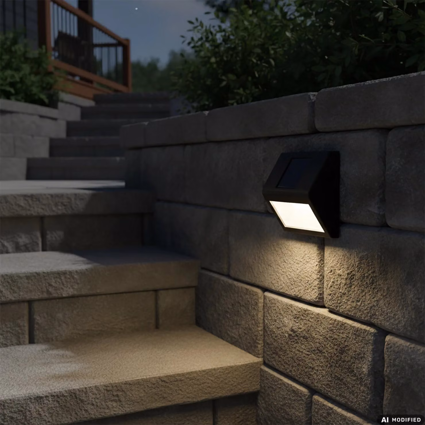 DICTROLUX Lampada Solare LED da Esterno Segnapasso per Scale e Giardino, Colore Nero, H 10 x L 10 x P 3,8 cm – 2