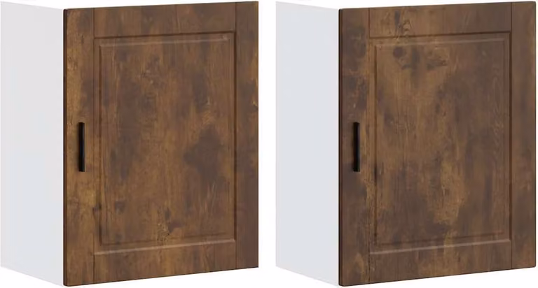 Pensili da Cucina 2 pz Porto Rovere Fumo in Legno Multistrato