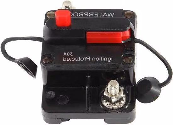 Interruttore automatico marino 50 A, resistente all'acqua, per barche e veicoli ATV