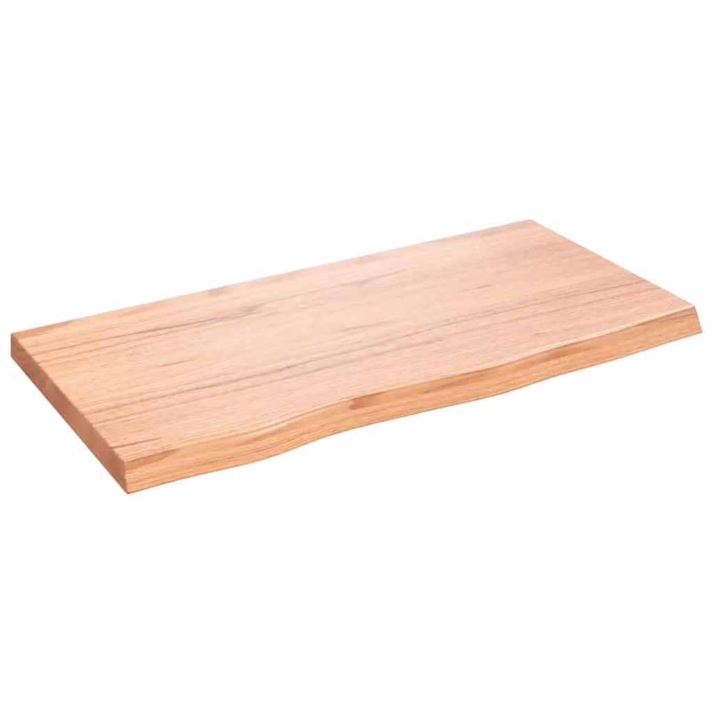 Piano Bagno Marrone 80x40x(2-4) cm Legno Massello Trattato