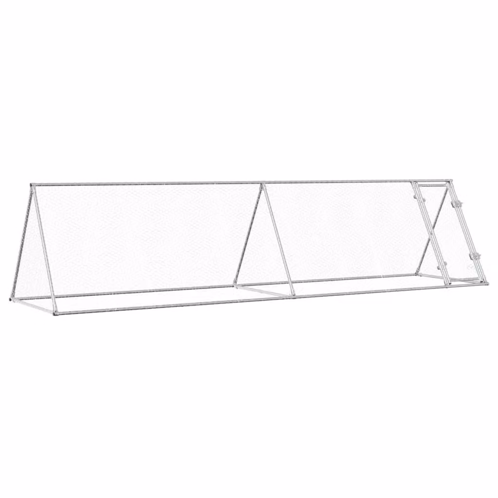 Gabbia per Polli Argento 400x105x91 cm in Acciaio Zincato