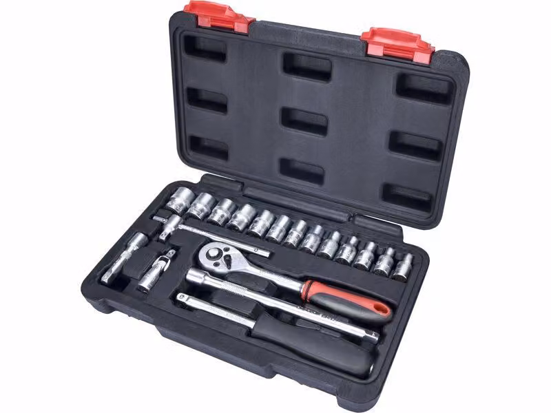 Set di chiavi a bussola da 19 pezzi, 1/4", custodia in PVC