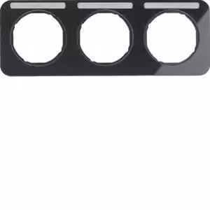 Berker 10132135 Cornice con campo di scrittura, nera lucida, Berker R.1