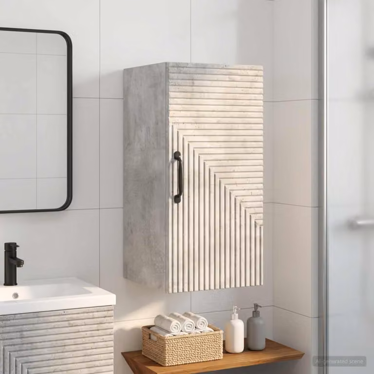 vidaXL Armadio da bagno a muro HAARLEM moderno Grigio e Nero L: 30 cm, P: 31 cm, H: 59 cm