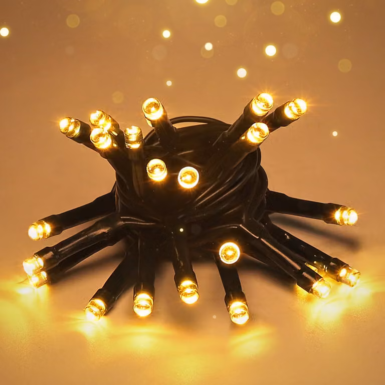 Catena luminosa a LED, 2 metri, 20 LED bianco caldo, alimentazione USB, impermeabile