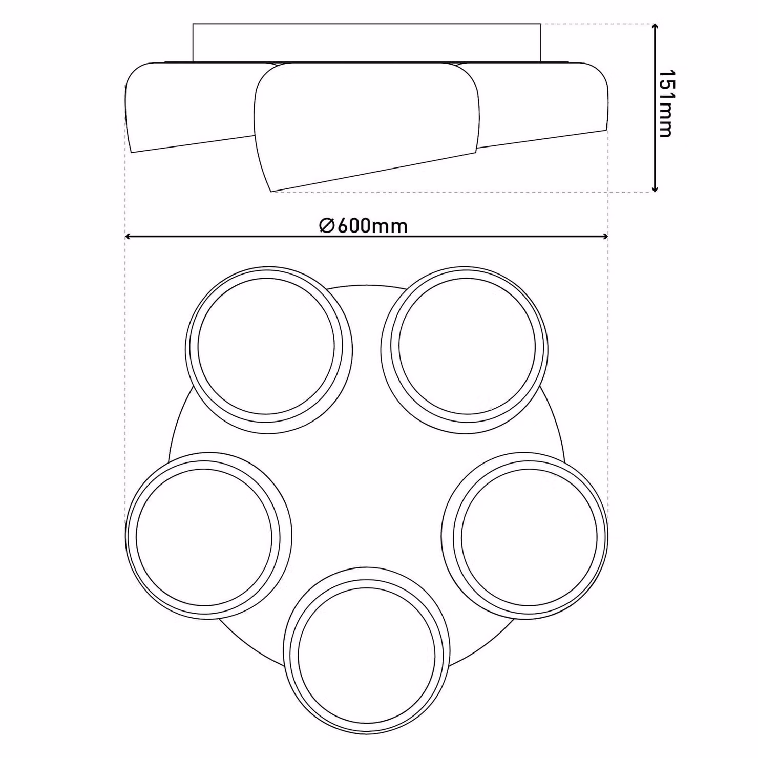 Näve Plafoniera a LED Eliora, dimmerabile, Bianco / Opale, Soggiorno / Sala da pranzo, Metallo, Moderno, Plafoniera LED