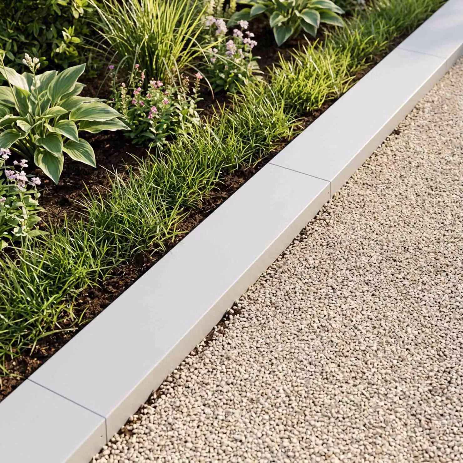 Set di 2 profili di copertura per giardino vidaXL in acciaio, grigio o bianco, L 100 x P 20 x H 5 cm