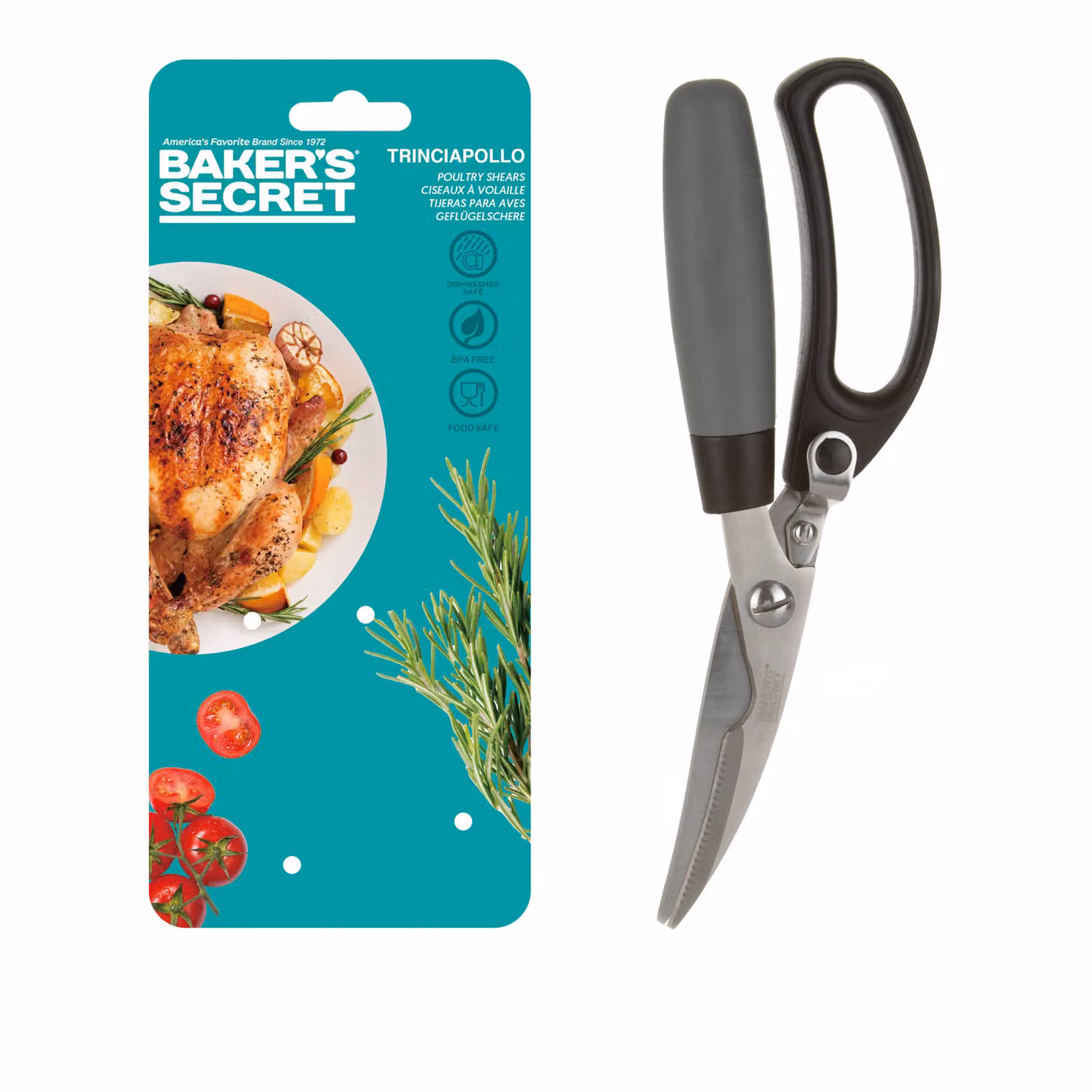 Forbici trinciapollo Baker's Secret in acciaio inox color argento con manico in plastica – 2