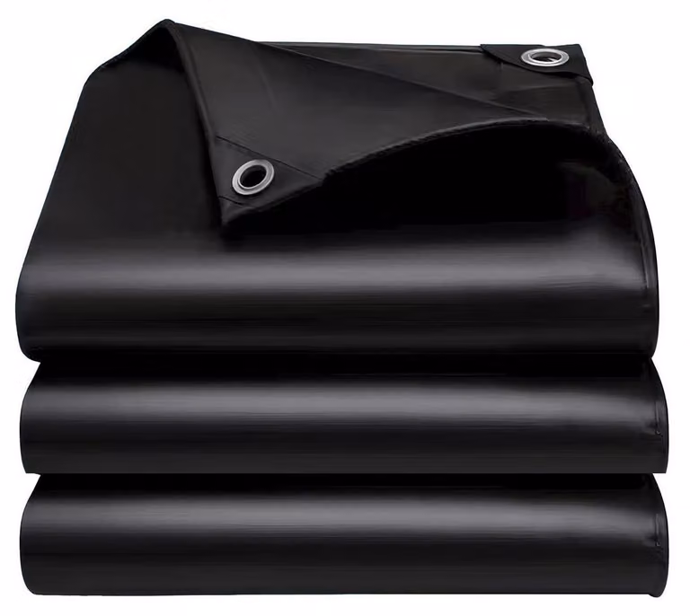 Telo coprioggetto 5x6 metri, impermeabile, stabilizzato contro i raggi UV, con occhielli, colore nero
