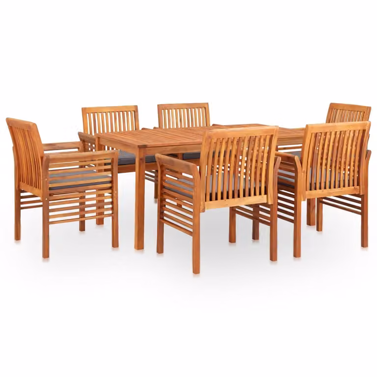Maison Exclusive - Set da giardino da 7 pezzi, completo di sedute, in legno massello di acacia