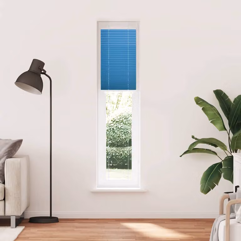 vidaXL Tenda Plissettata Blu 40x200 cm Larghezza Tessuto 39,4 cm