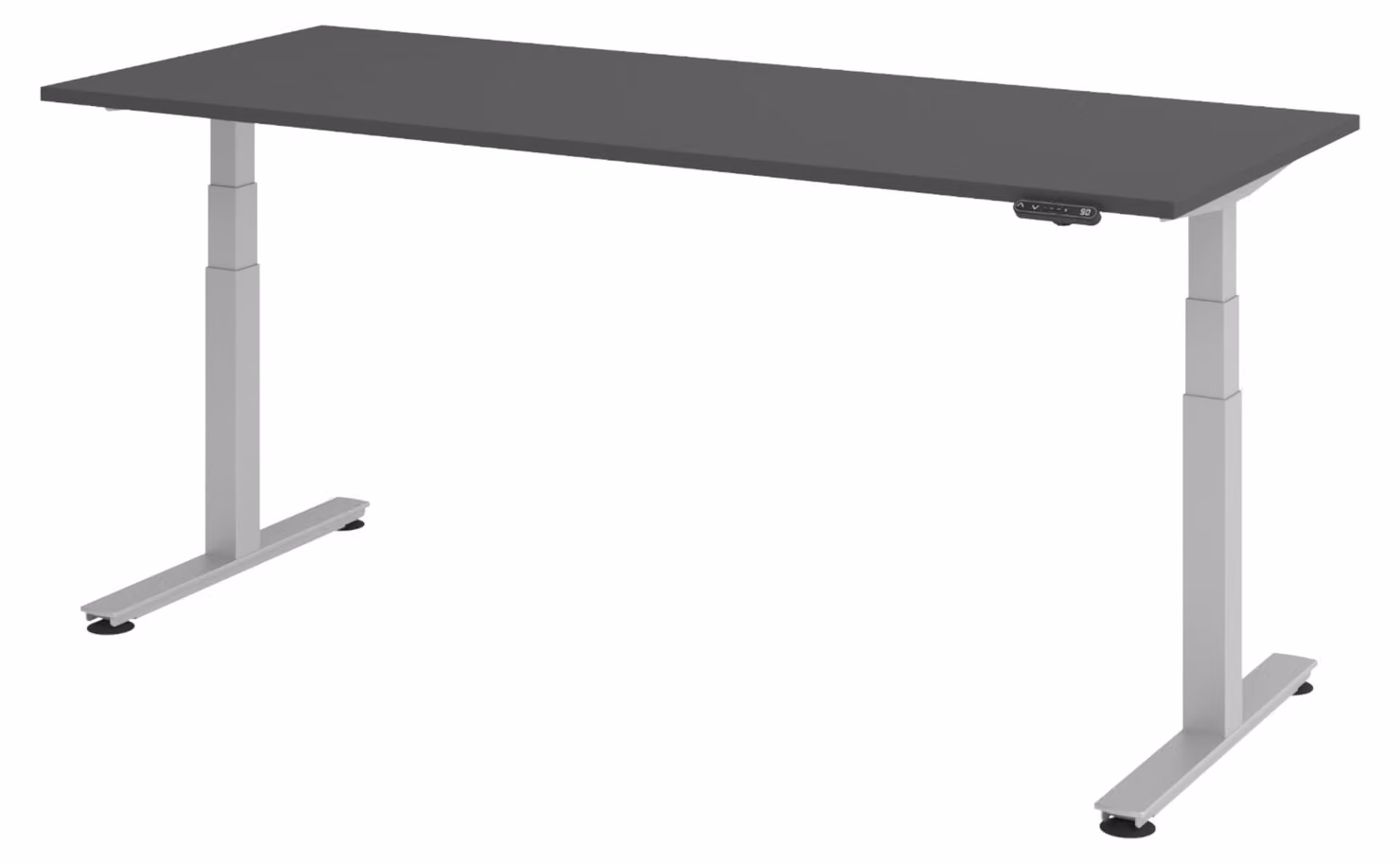 Scrivania elettrica bümö modello XDSM - Struttura: argento, finitura: grafite, dimensioni: 200 x 80 cm