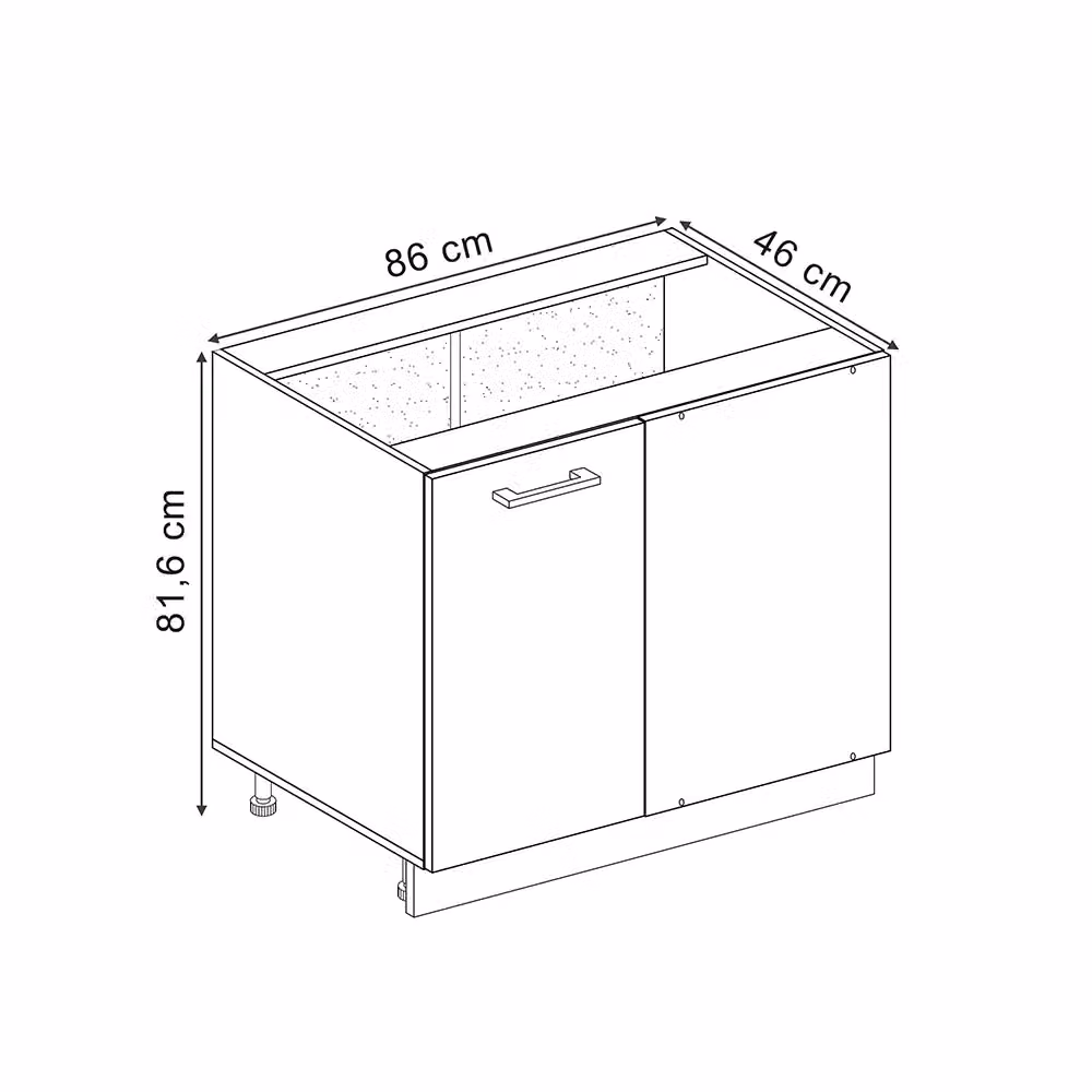 Mobile ad angolo cucina Vicco R-Line Grigio e Antracite L: 86 cm – 2