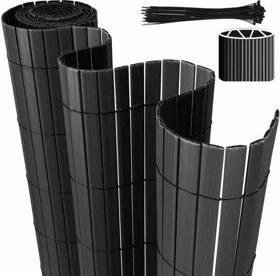 Tenda da sole in PVC 1,6x3 m, a forma di W, resistente al vento e alle intemperie, resistente ai raggi UV, per giardino e terrazza, antracite