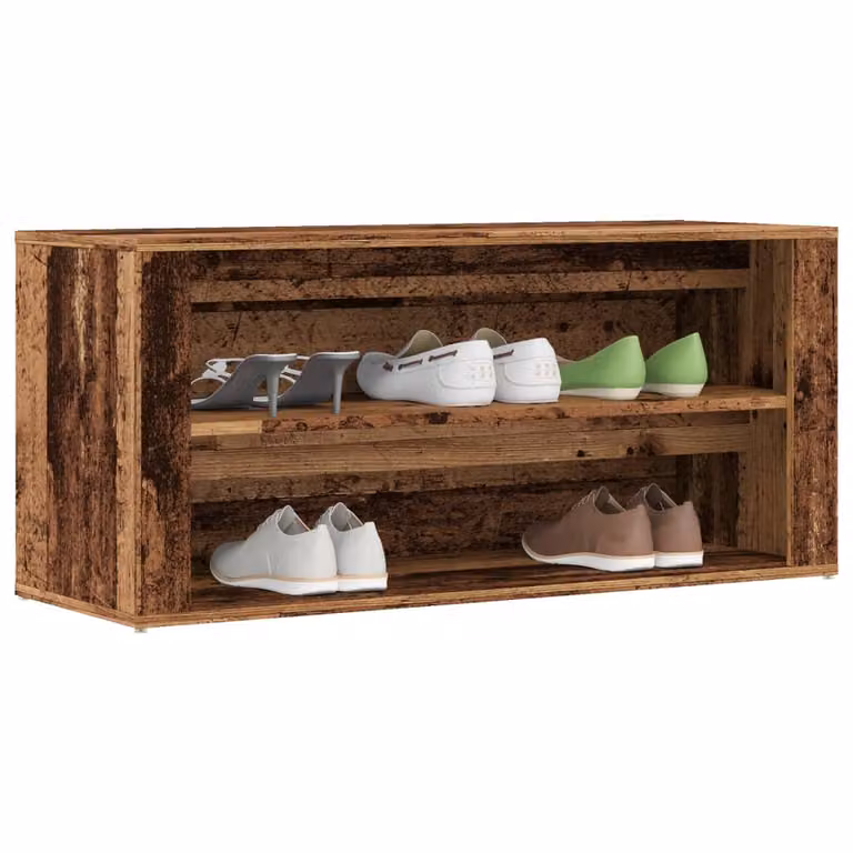 Scarpiera vidaXL in legno effetto rustico marrone L: 100 cm, P: 35 cm, H: 45 cm