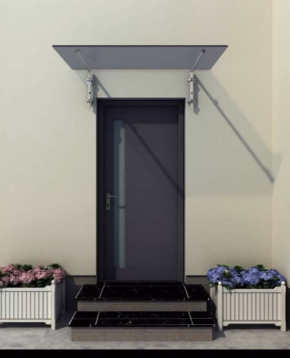Glaswerk Westfalen - (L) 120x90 cm baldacchino in vetro grigio incl. supporto