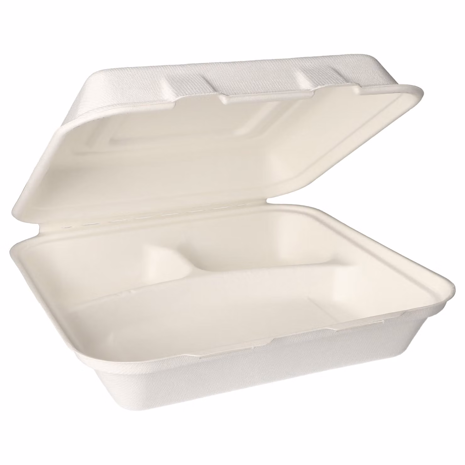 25 scatole per menu, canna da zucchero pura a 3 sezioni 8 cm x 24 cm x 24 cm bianco