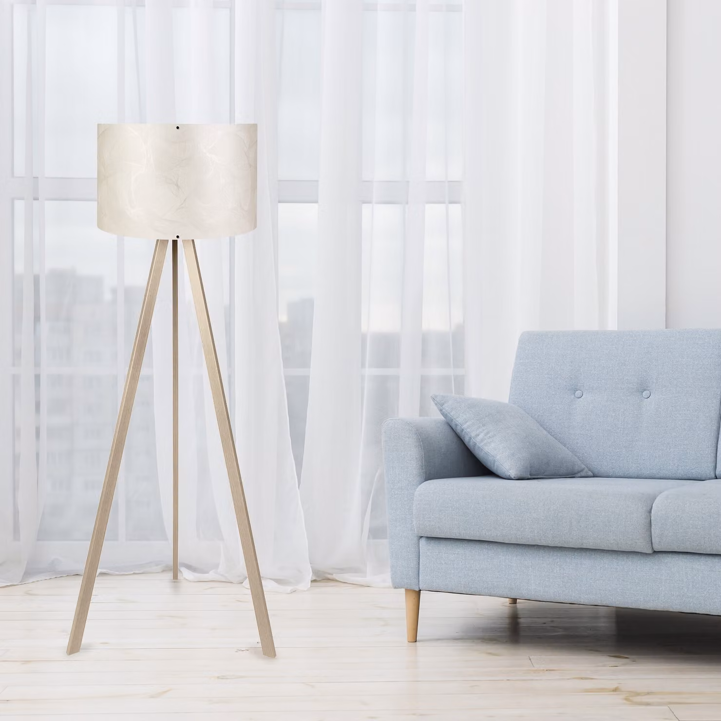 Opviq, AYD-1806, Lampade da terra, Beige, MDF, 38 x 38 x 140 cm