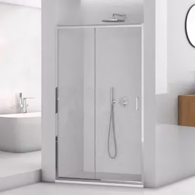 Porta doccia a nicchia Tay INBAGNO scorrevole in vetro trasparente con profilo cromo L: 100 cm, H: 195 cm, P: 5 cm