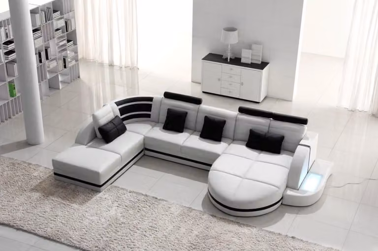 Ecksofa Ledersofa Big XXL U-Form Wohnlandschaft Sofa Couch Garnitur Sofas Ecke