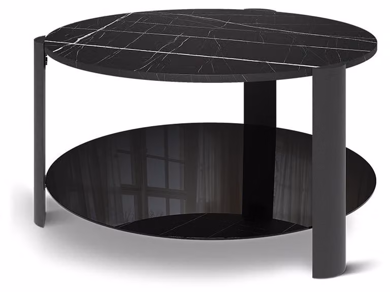 Tavolino da salotto Vicco Navo Marmo nero/Nero 80 x 80 cm, Model 62706