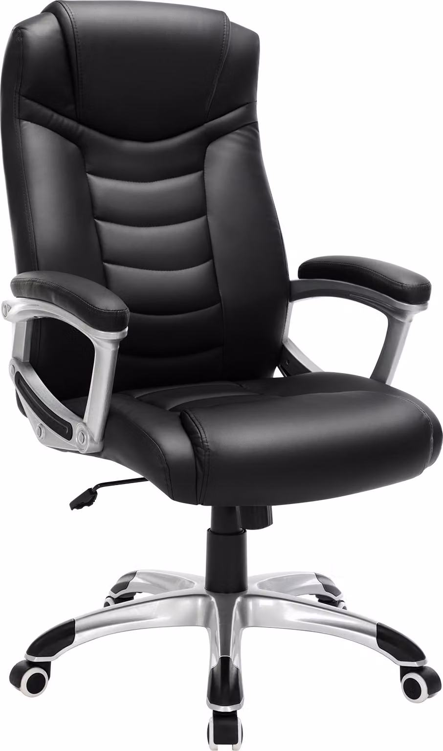 SONGMICS Sedia da ufficio girevole, portata fino a 150 kg, ergonomica, regolabile in altezza, robusta, stabile e resistente, nera OBG21B