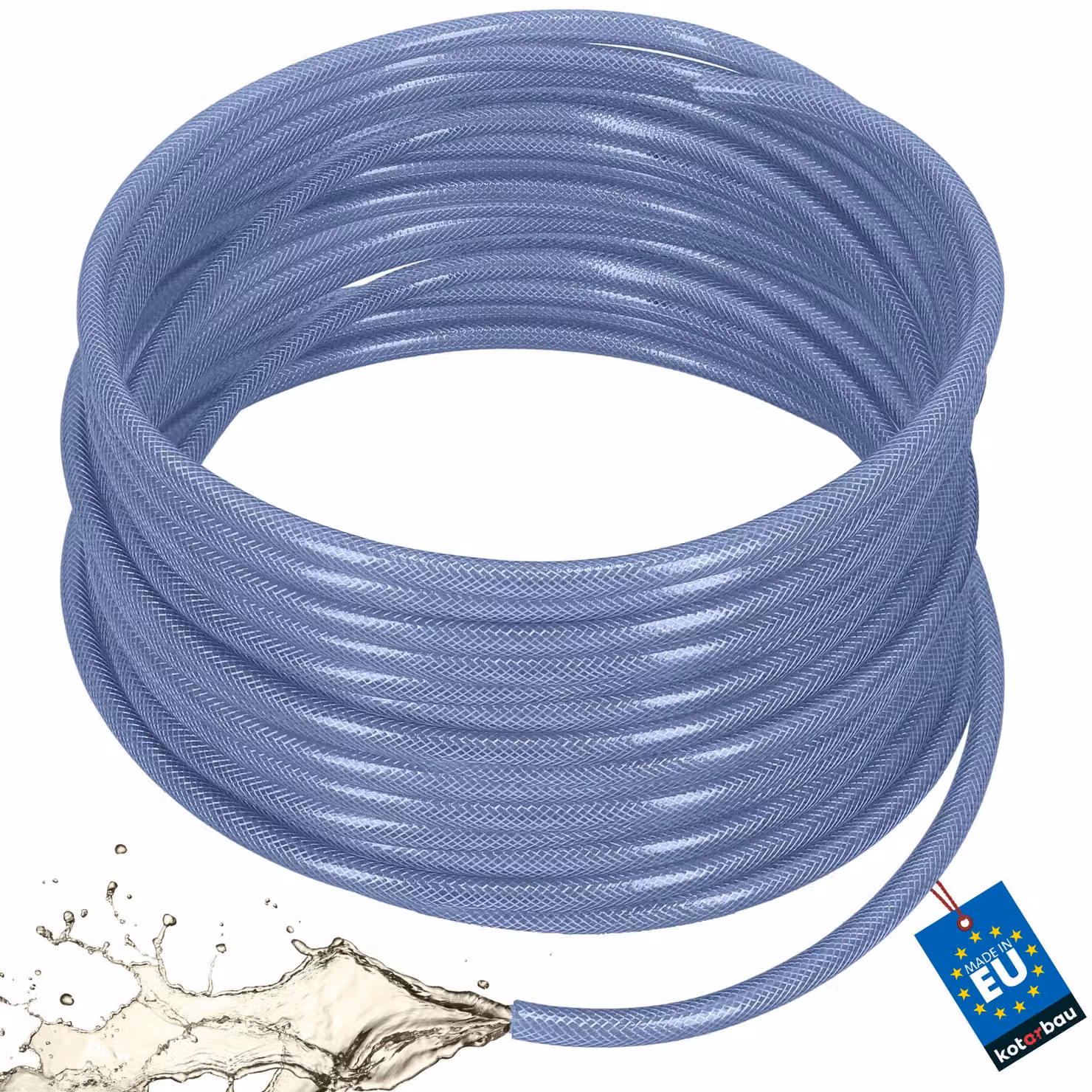 KOTARBAU® Tubo Aria Compressa ø 10 mm / 2,5 mm Tubo Acqua 50 m Tubo Trasparente Flessibile PVC Blu