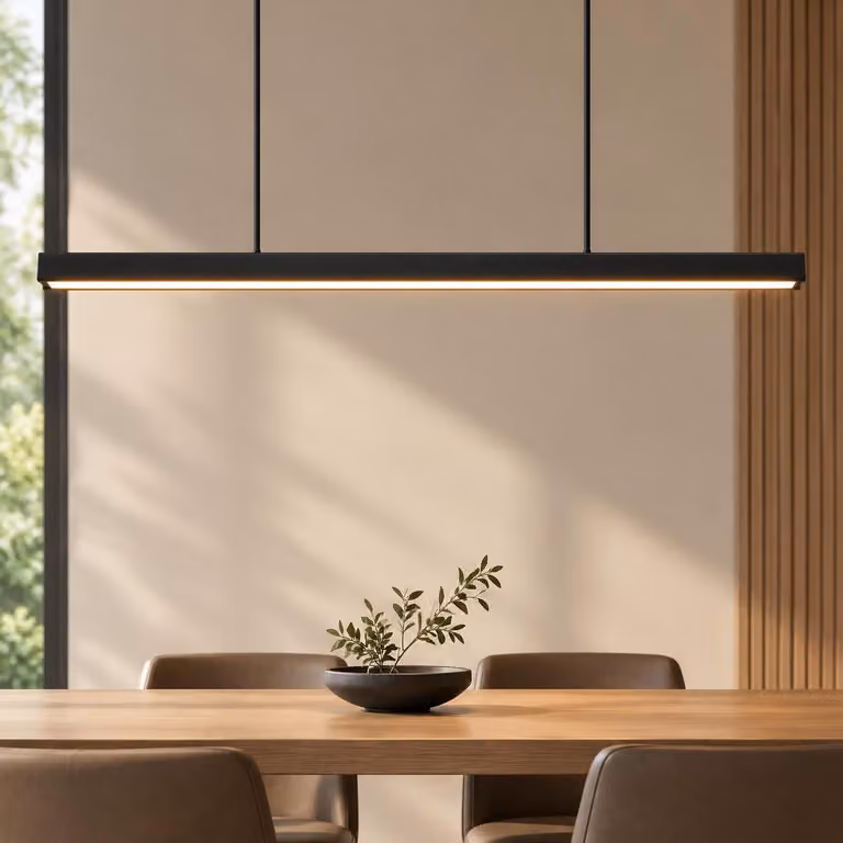 ZMH Lampada a sospensione LED Lampada da sala da pranzo Dimmerabile Lampada da tavolo da pranzo Lampada a sospensione nera Telecomando 50W Lampada a sospensione 148,5 cm per cucina Camera da letto