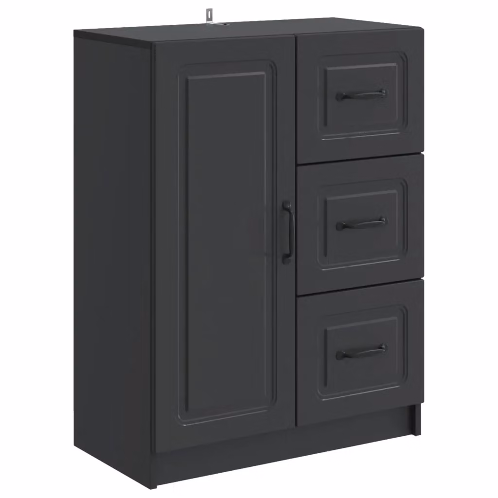 Credenza moderna Design In in legno ingegnerizzato nero opaco L 66 cm, P 34,5 cm, H 87 cm – 2