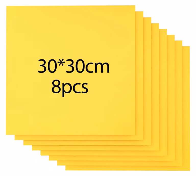 Pannelli di compensato - Legno non trattato - Set da 8 pezzi - 3 mm di spessore - 30 x 30 cm - Ideali per modellismo - Adatti al taglio laser e all'incisione - Colore giallo